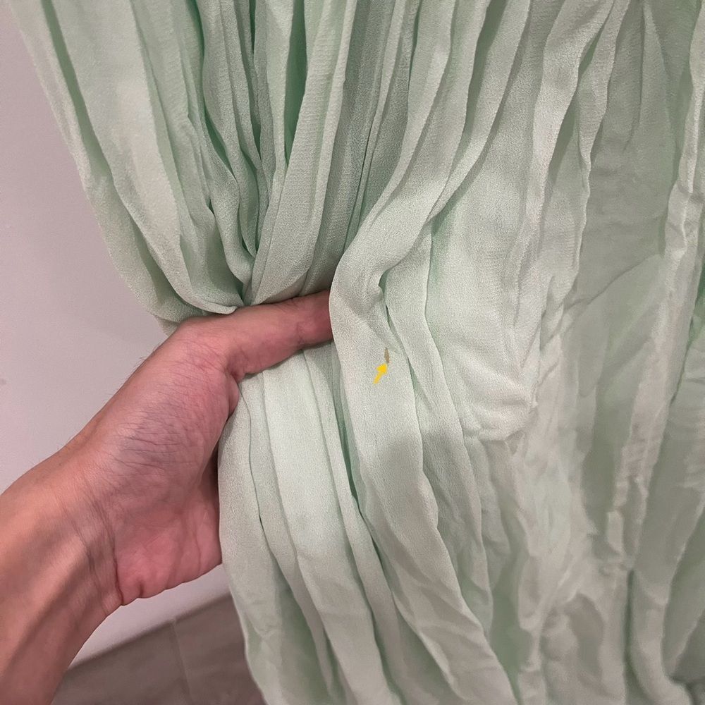NWT Helsa Maxi Dress Gallery Mint Green Halter Off Shoulder Wedding Guest M - Picture 7 of 12